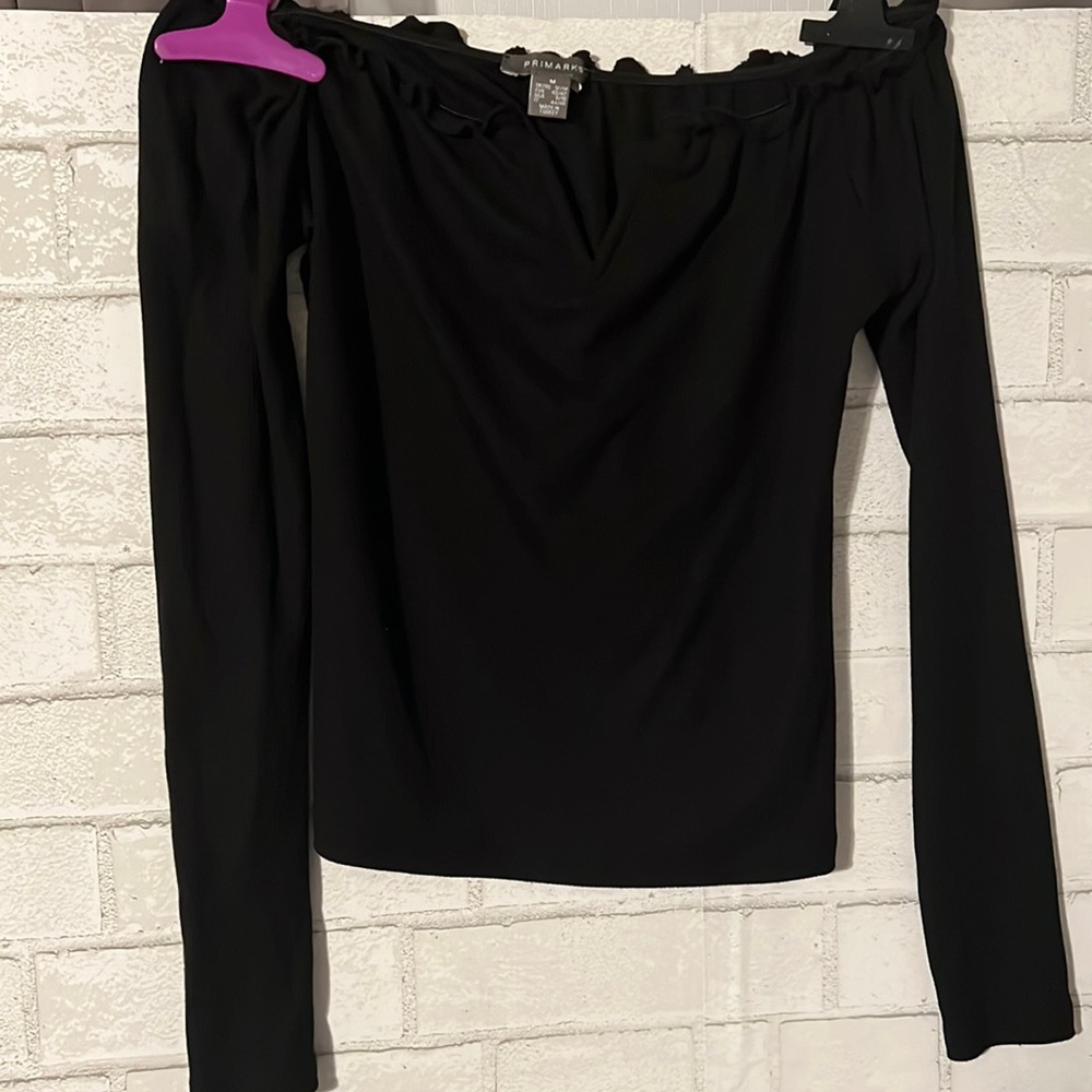 Medium primark black off the shoulder shirt